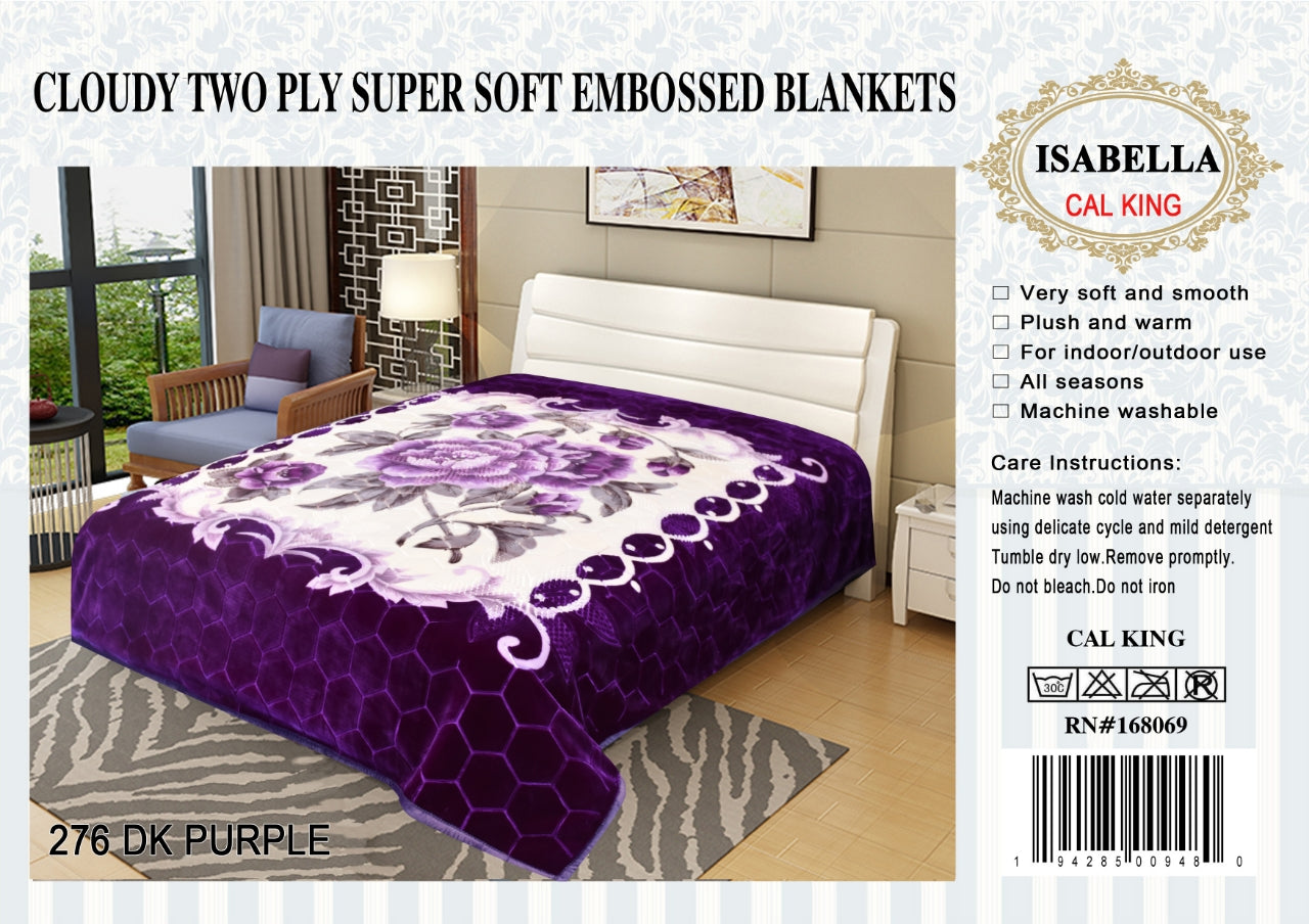 Purple Flower Isabella 2 Ply Cloudy Blanket 5kg