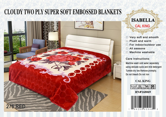 Red Flower Isabella 2 Ply Cloudy Blanket 5kg