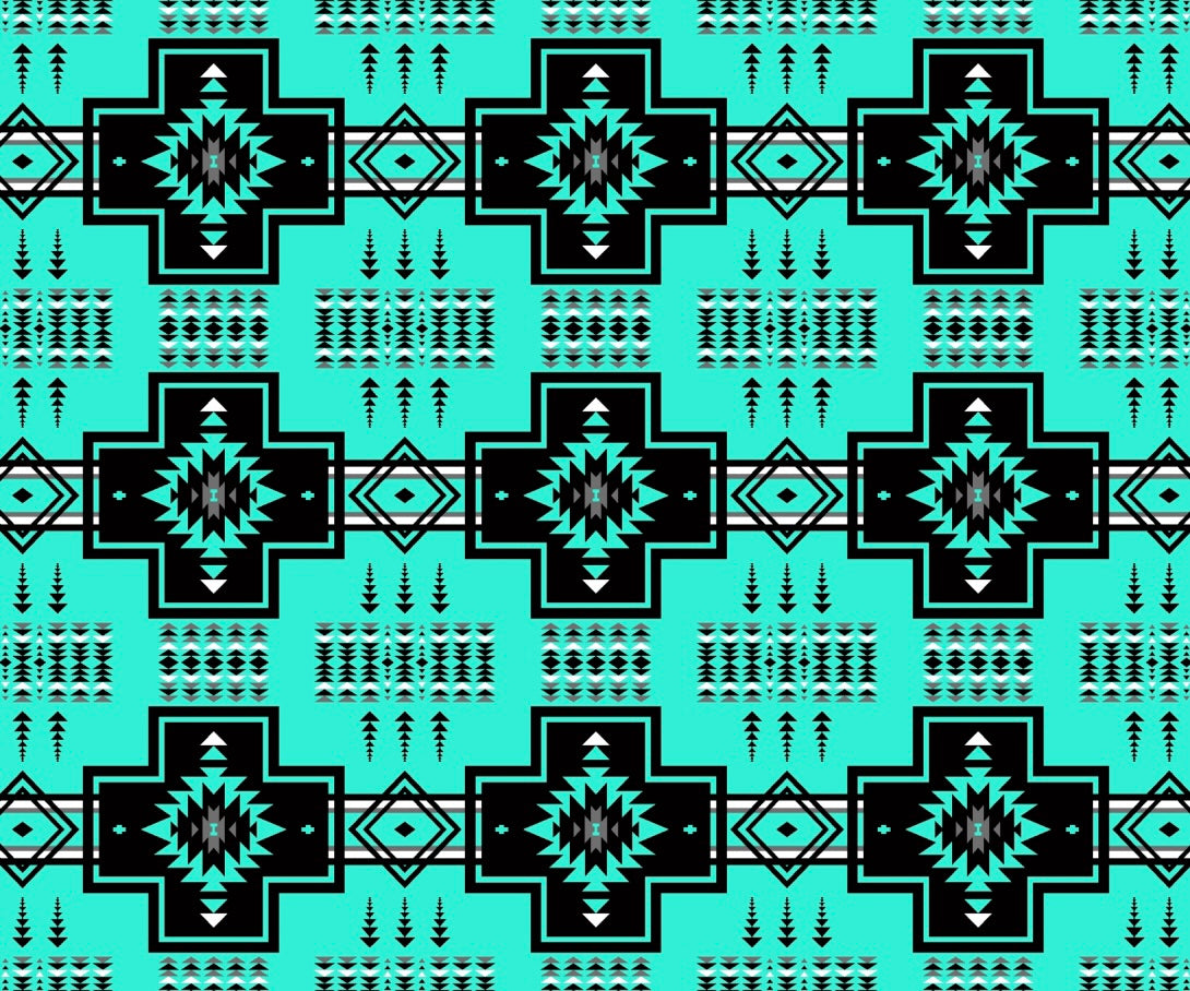 Turquoise Southwest Aztec Flannel Blanket