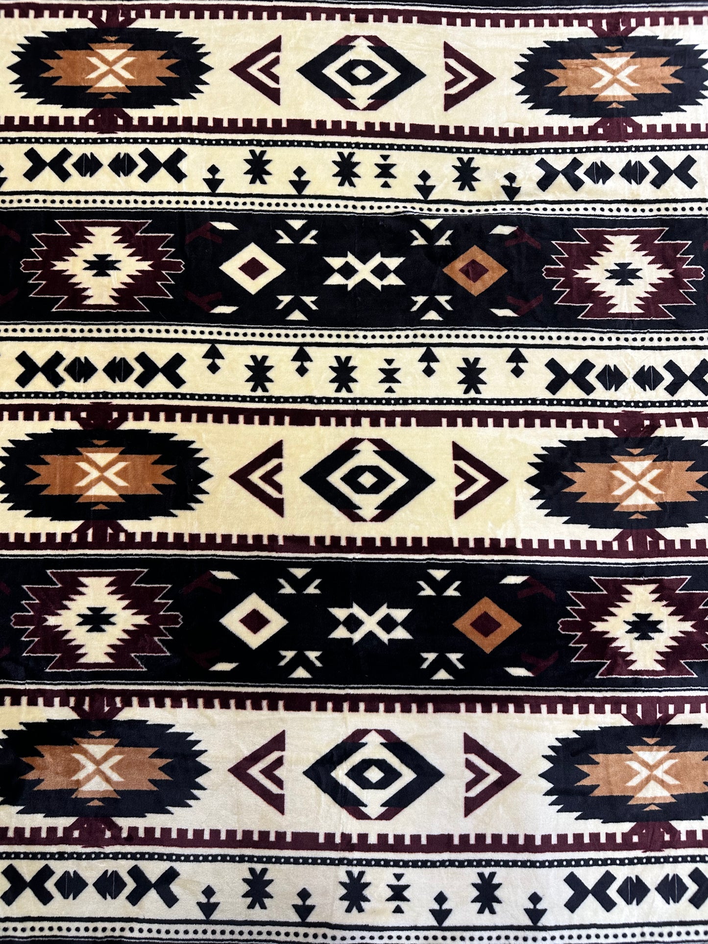S14 - Brown Southwest Aztec Flannel Blanket