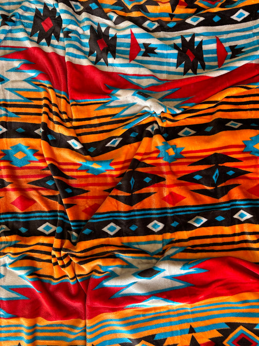 Orange Southwest Aztec Blanket