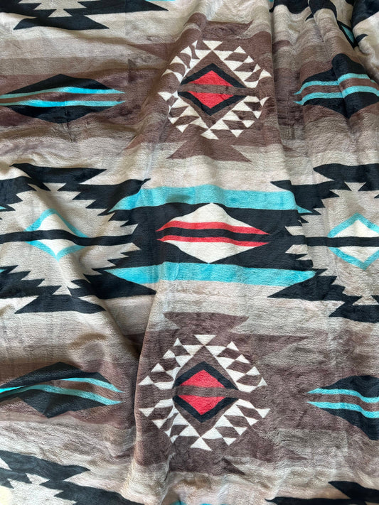 Tan Southwest Aztec Blanket