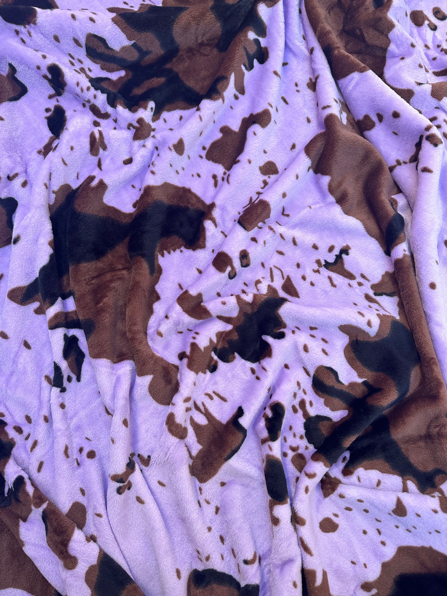 Lavender Multicolor Cow Print Blanket