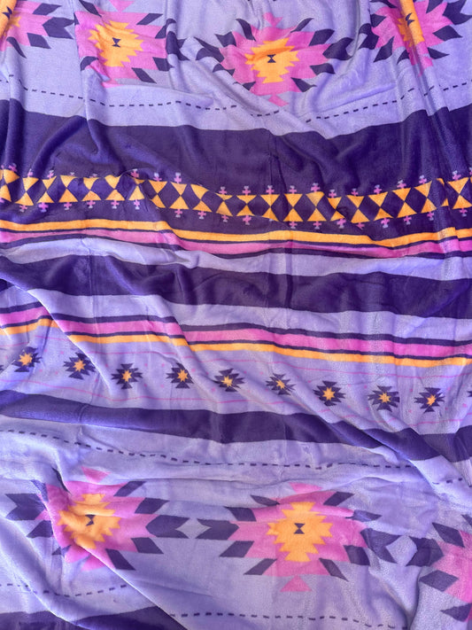 Purple Southwest Aztec Blanket
