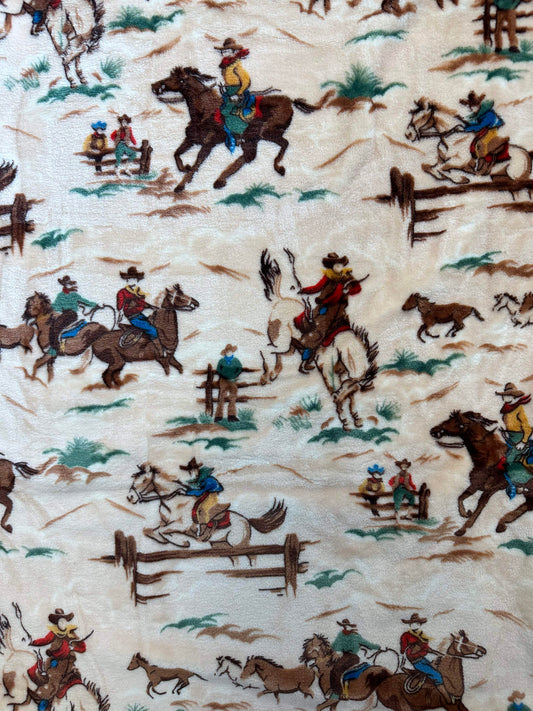Horsin' Around Western Flannel Blanket
