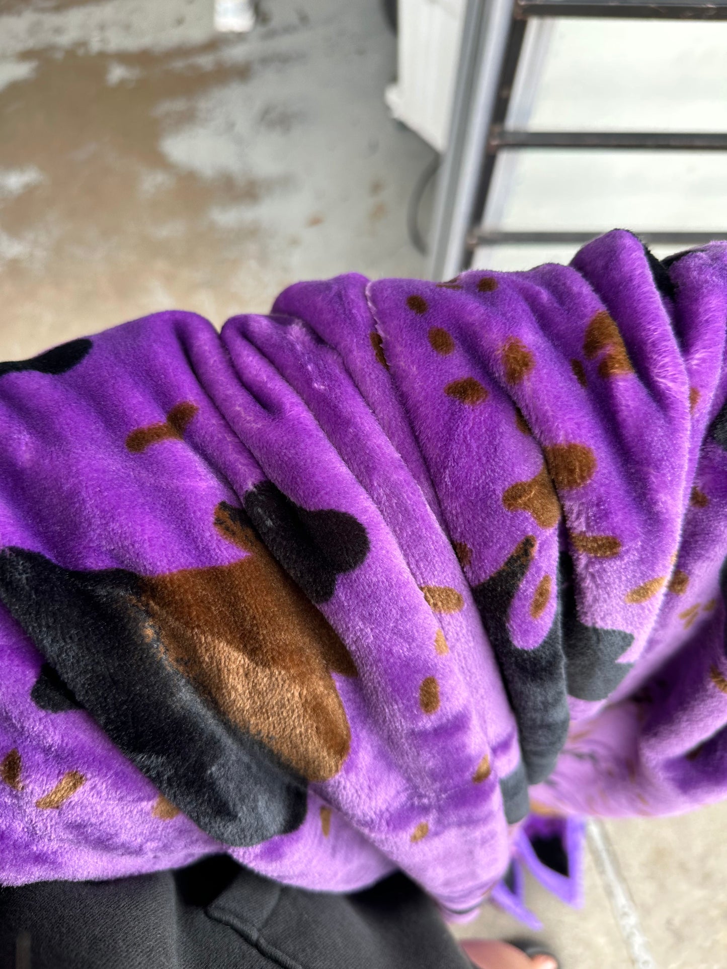 Purple Cow Print Flannel Blanket