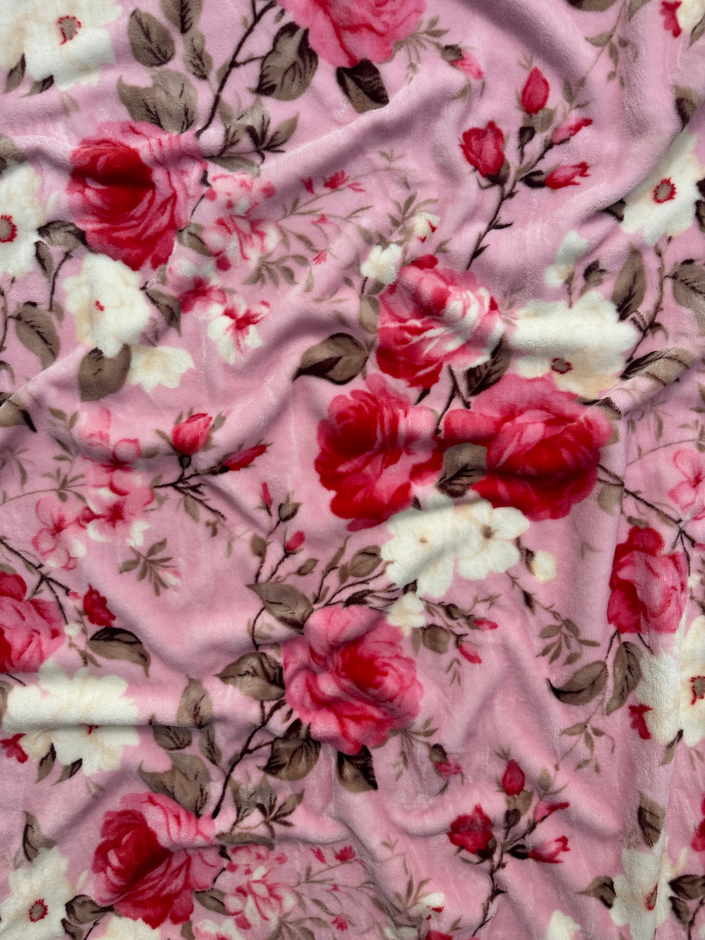 Pink Floral Flannel Blanket
