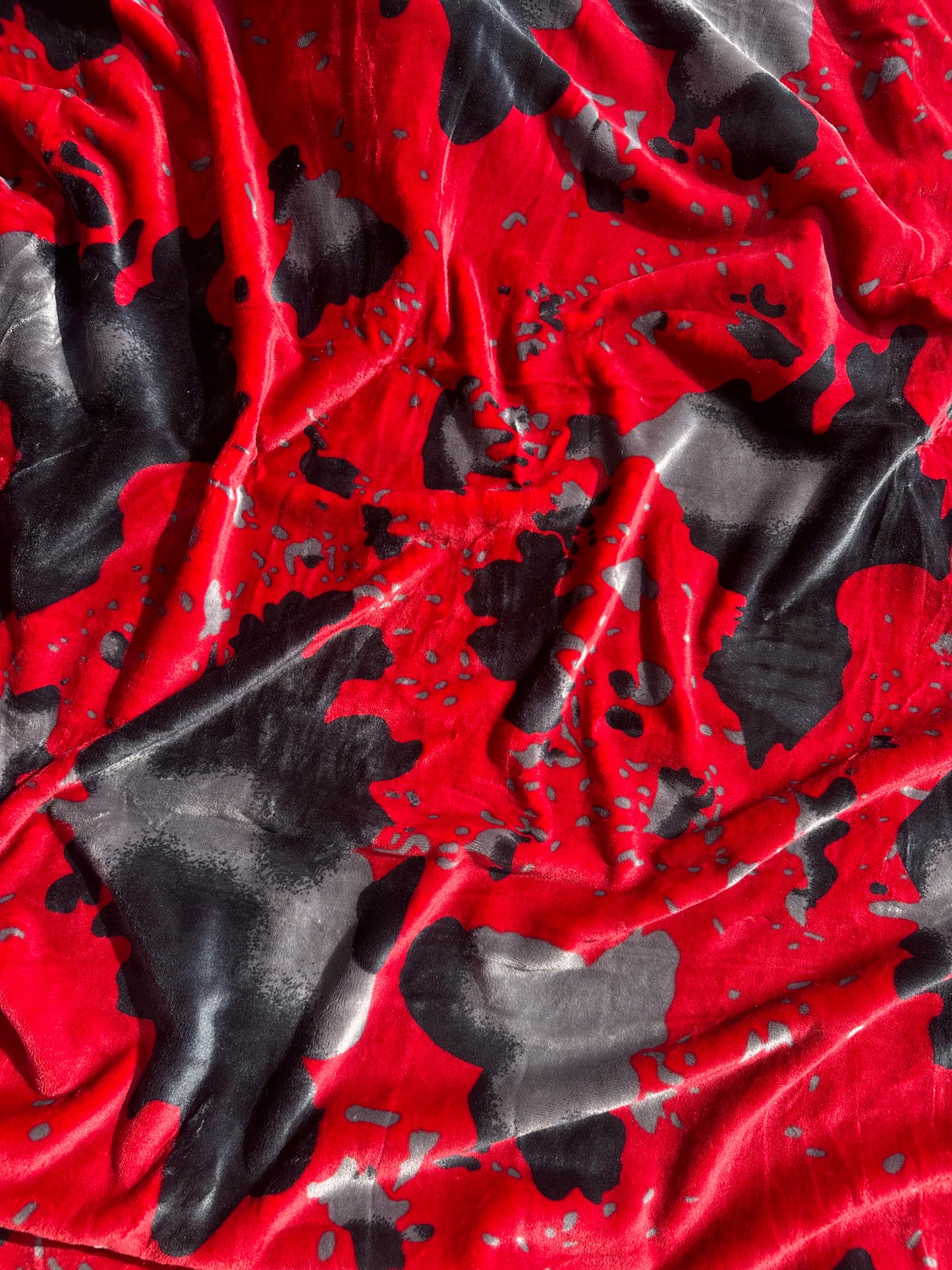 Red Cow Print Twin Size Throw