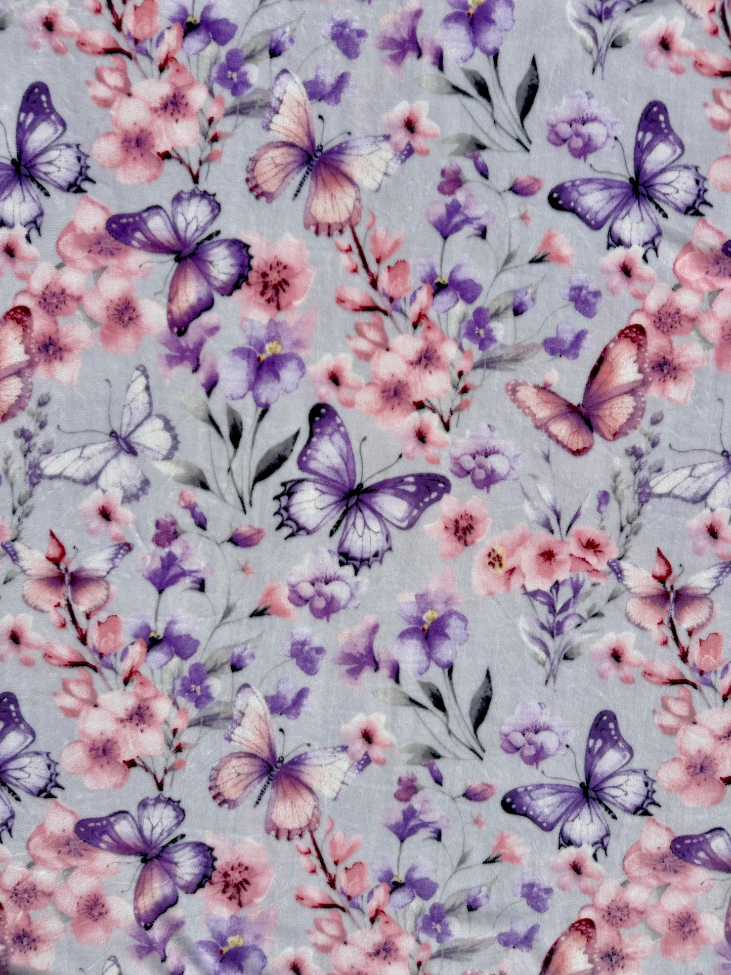 SW130 - Butterflies & Flowers Flannel Blanket