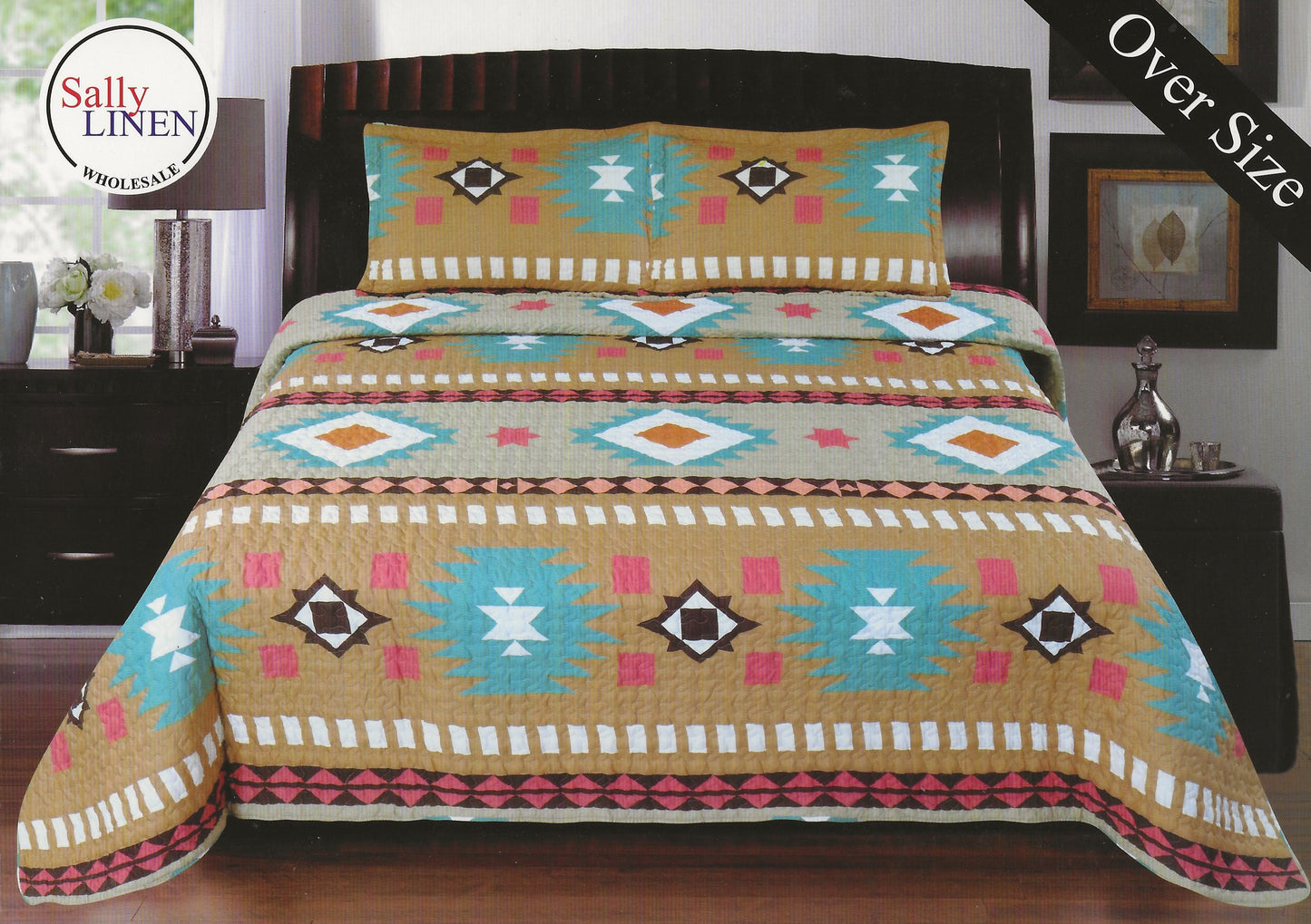 Gold Aztec Southwestern Quilt