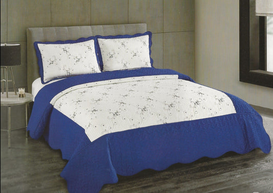Royal Blue Embroidery Quilt