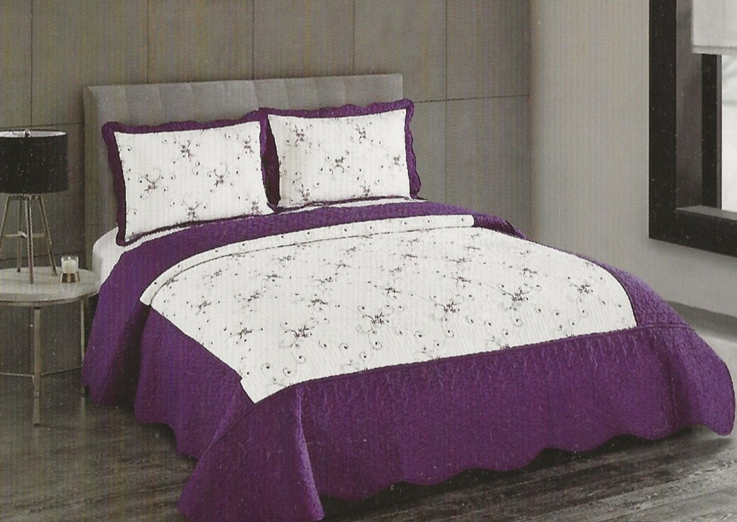 Purple Embroidery Quilt
