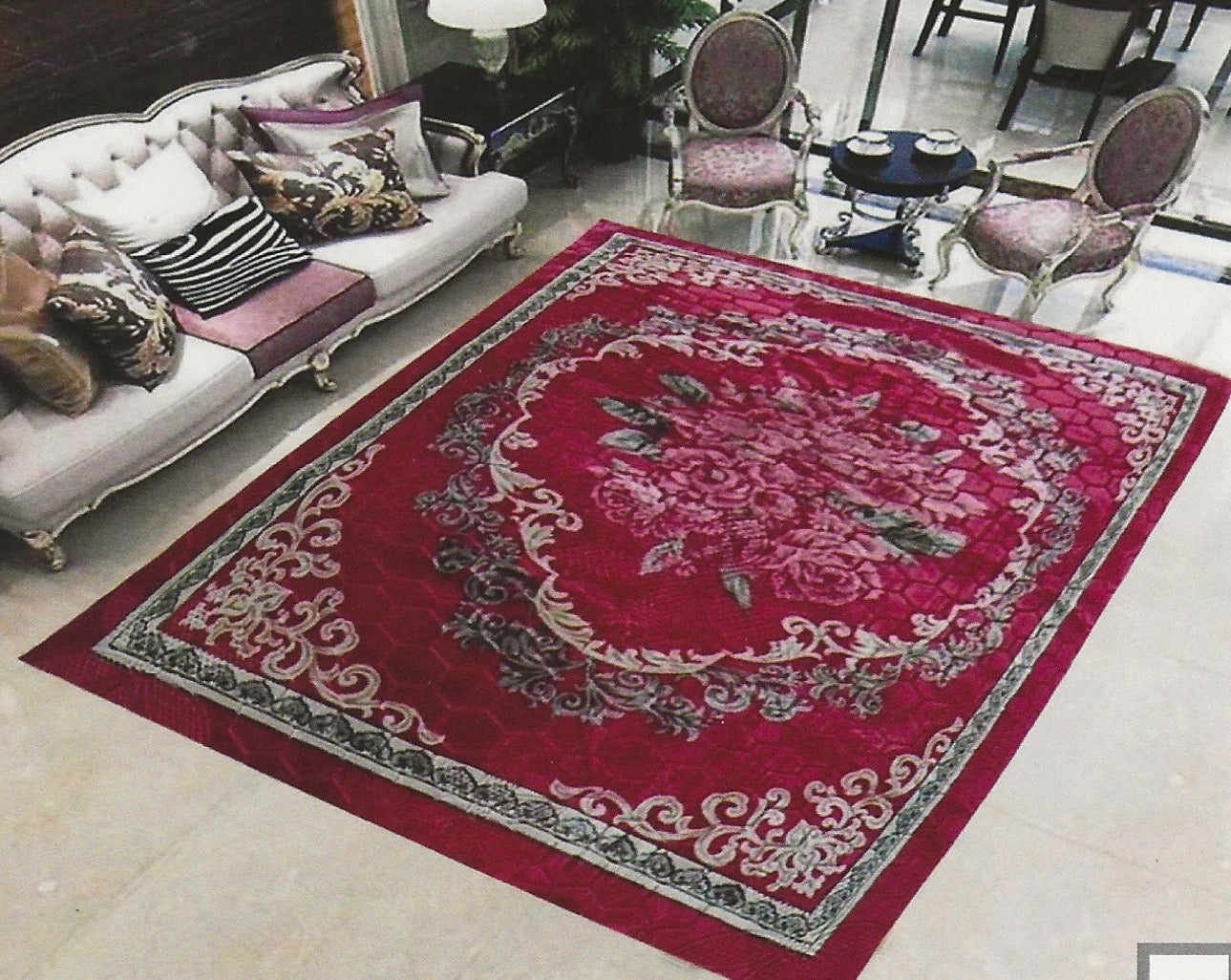 Burgundy Rug In A Bag