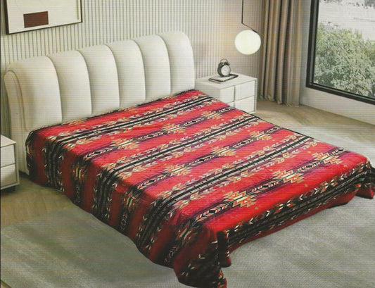 Red Aztec Southwest Flannel Blanket