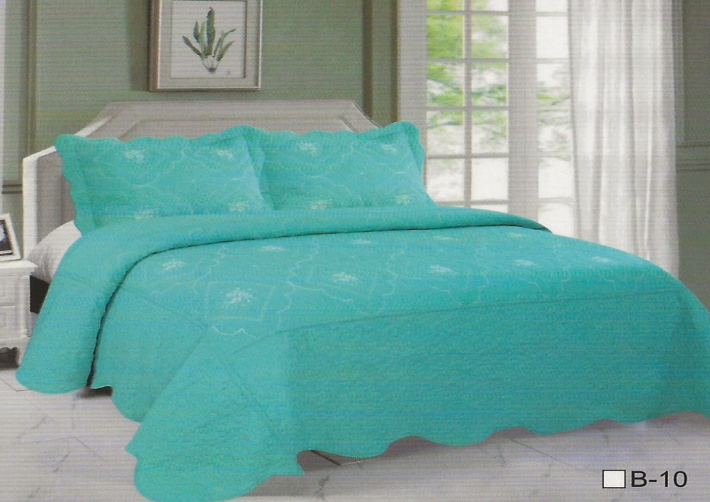 Turquoise Embroidery Quilt