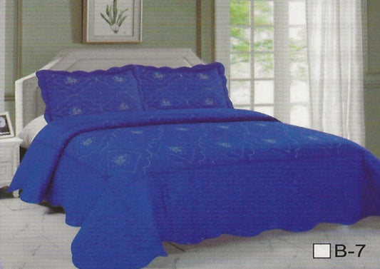 Royal Blue Embroidery Quilt