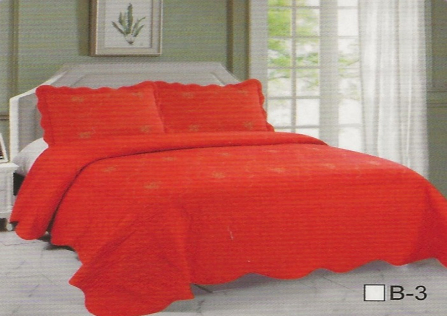 Bright Orange Embroidery Quilt