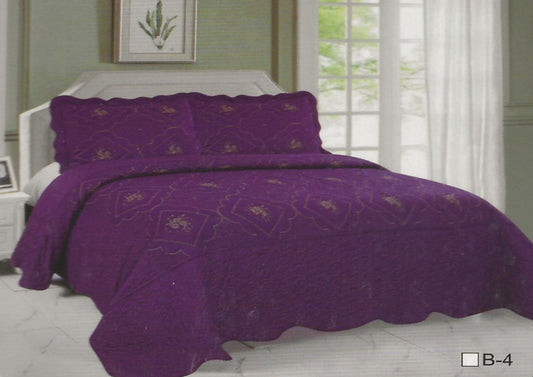 Plum Purple Embroidery Quilt