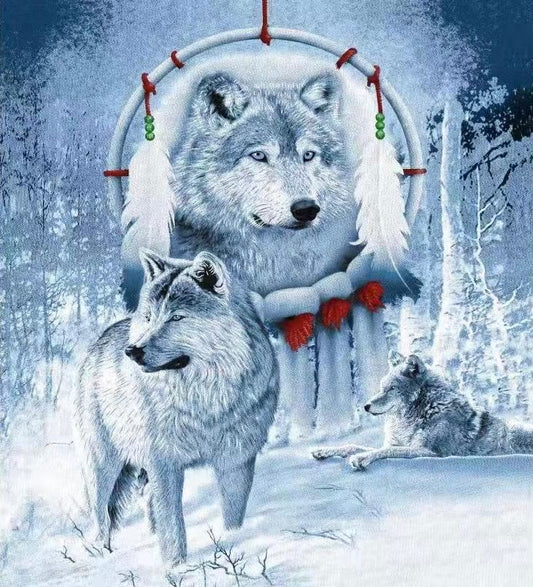 Wolf Oversized Queen Cloudy Blanket