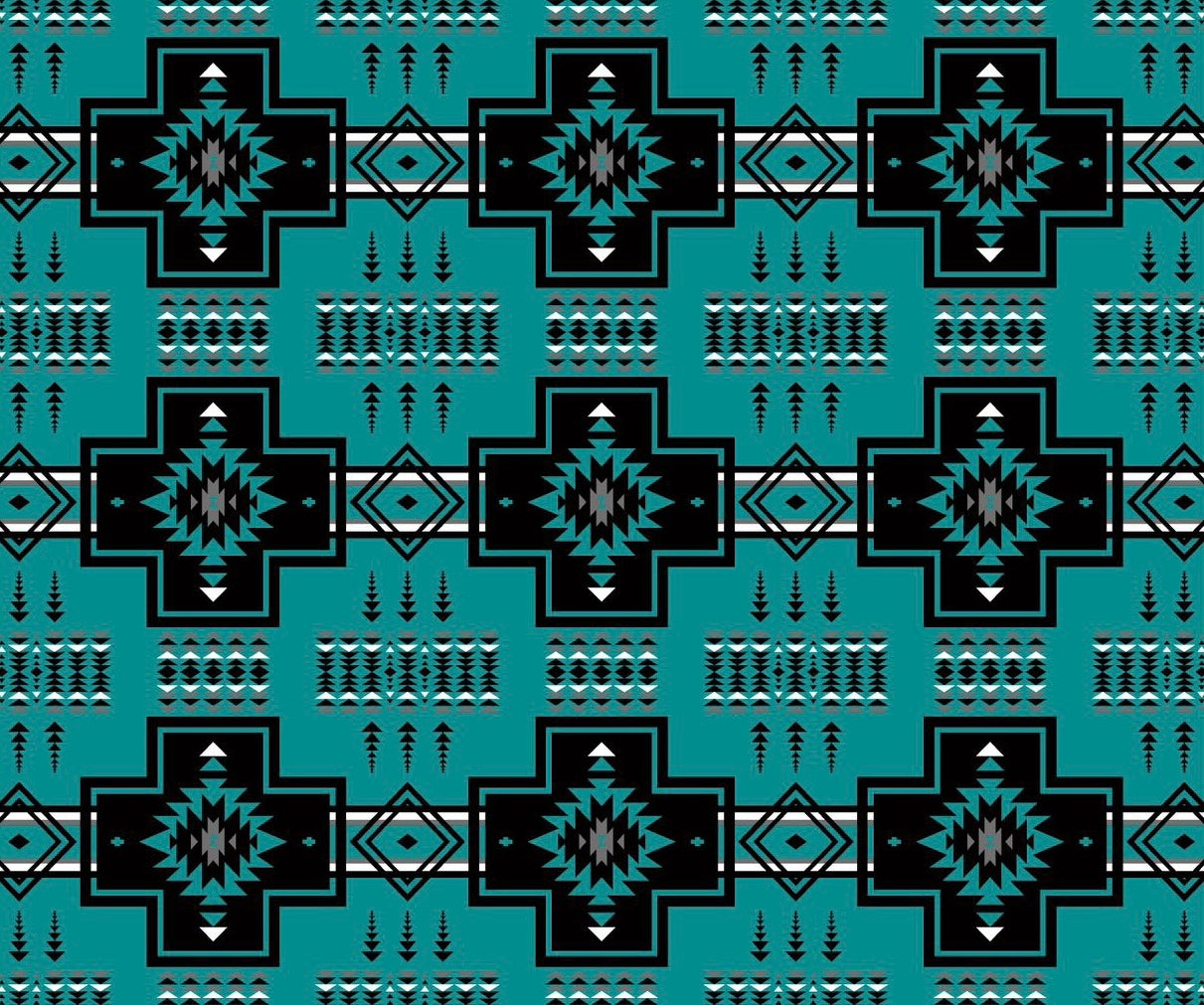 Teal Southwest Aztec Flannel Blanket