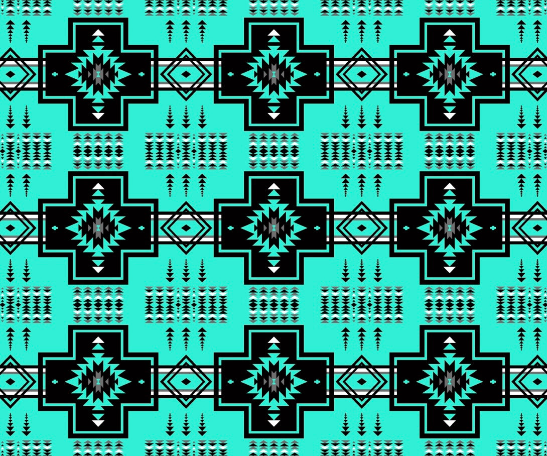 Turquoise Southwest Aztec Flannel Blanket