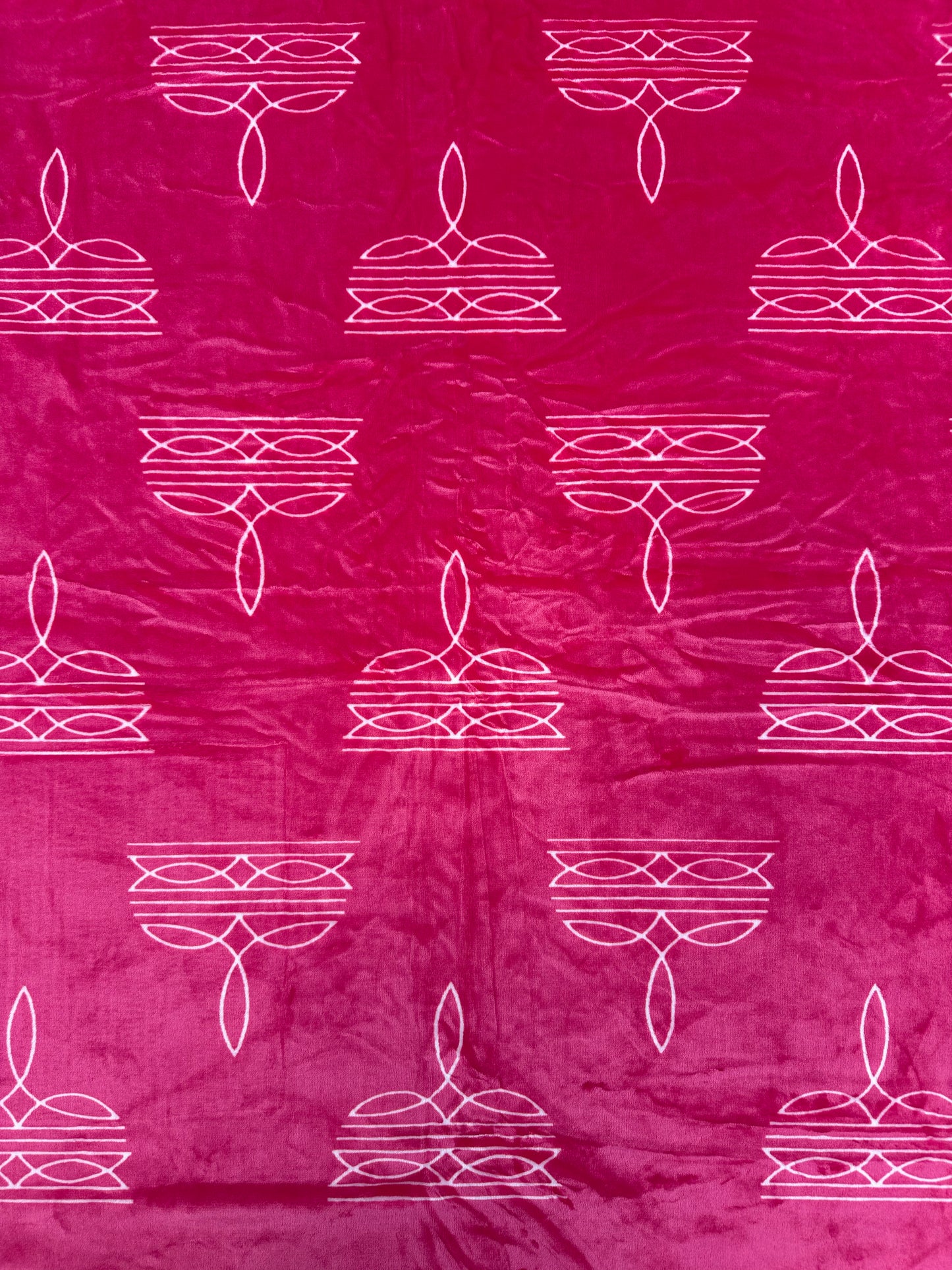 B13 - Hot Pink Boot Stitch Flannel Blanket