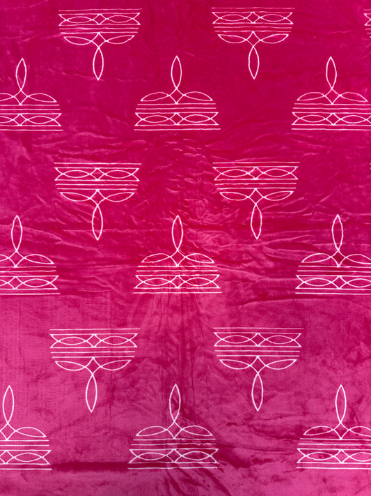 B13 - Hot Pink Boot Stitch Flannel Blanket