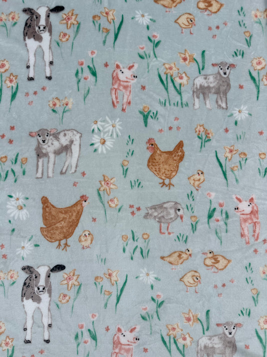 Farm Animals Twin Size Throw
