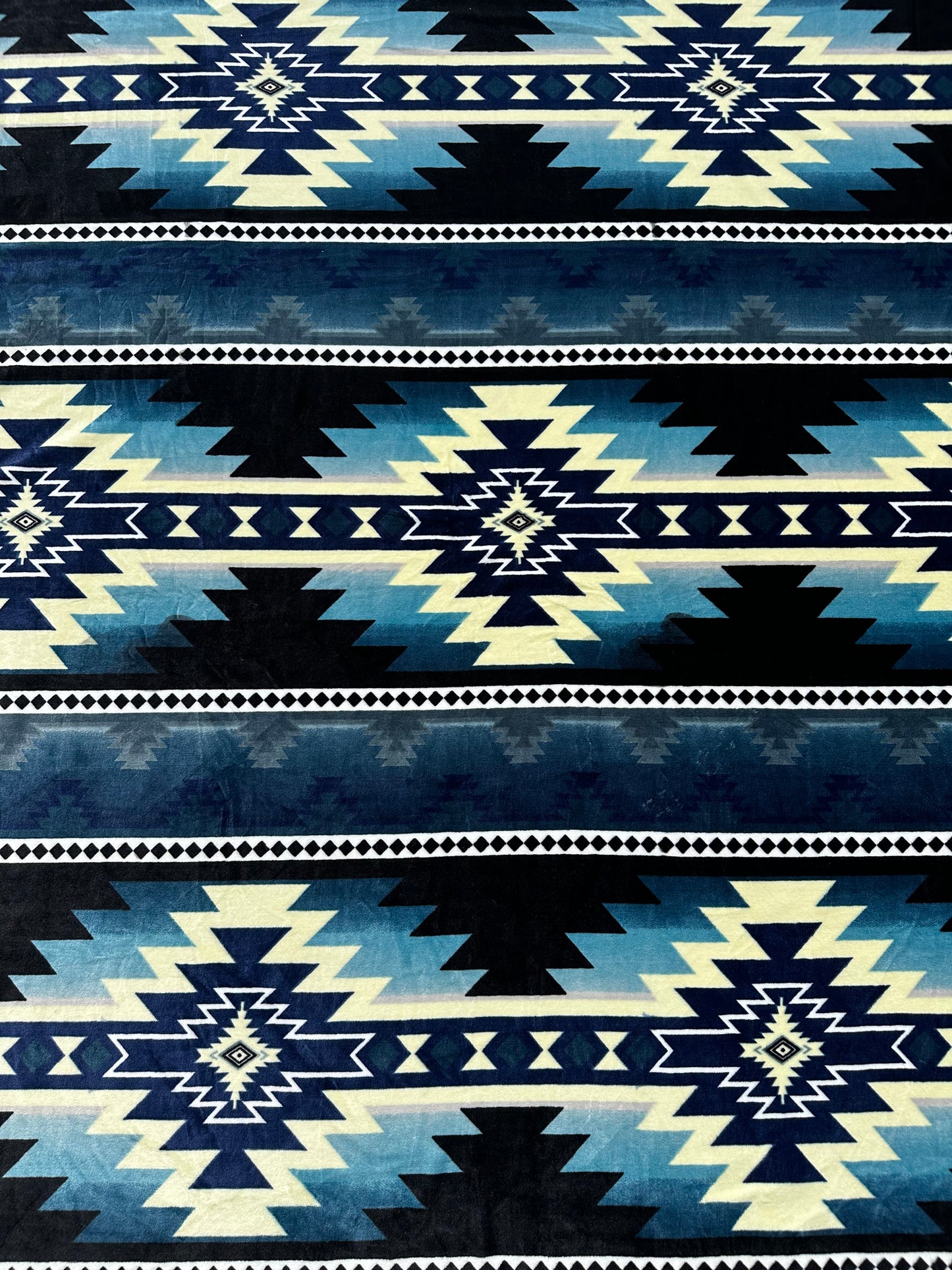 S9 - Navy Southwest Aztec Flannel Blanket