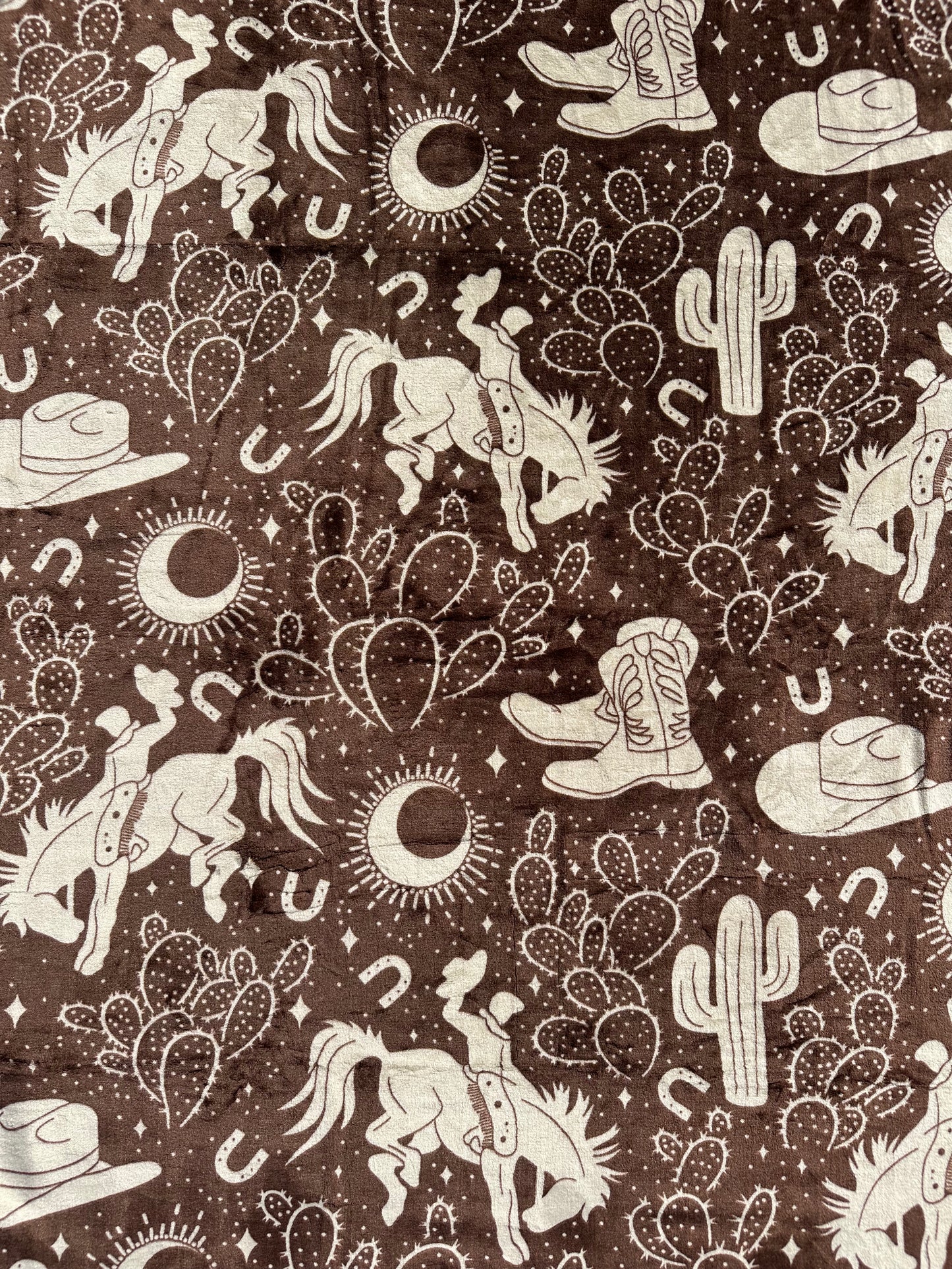 S13 - Chocolate Western Cowboy Flannel Blanket