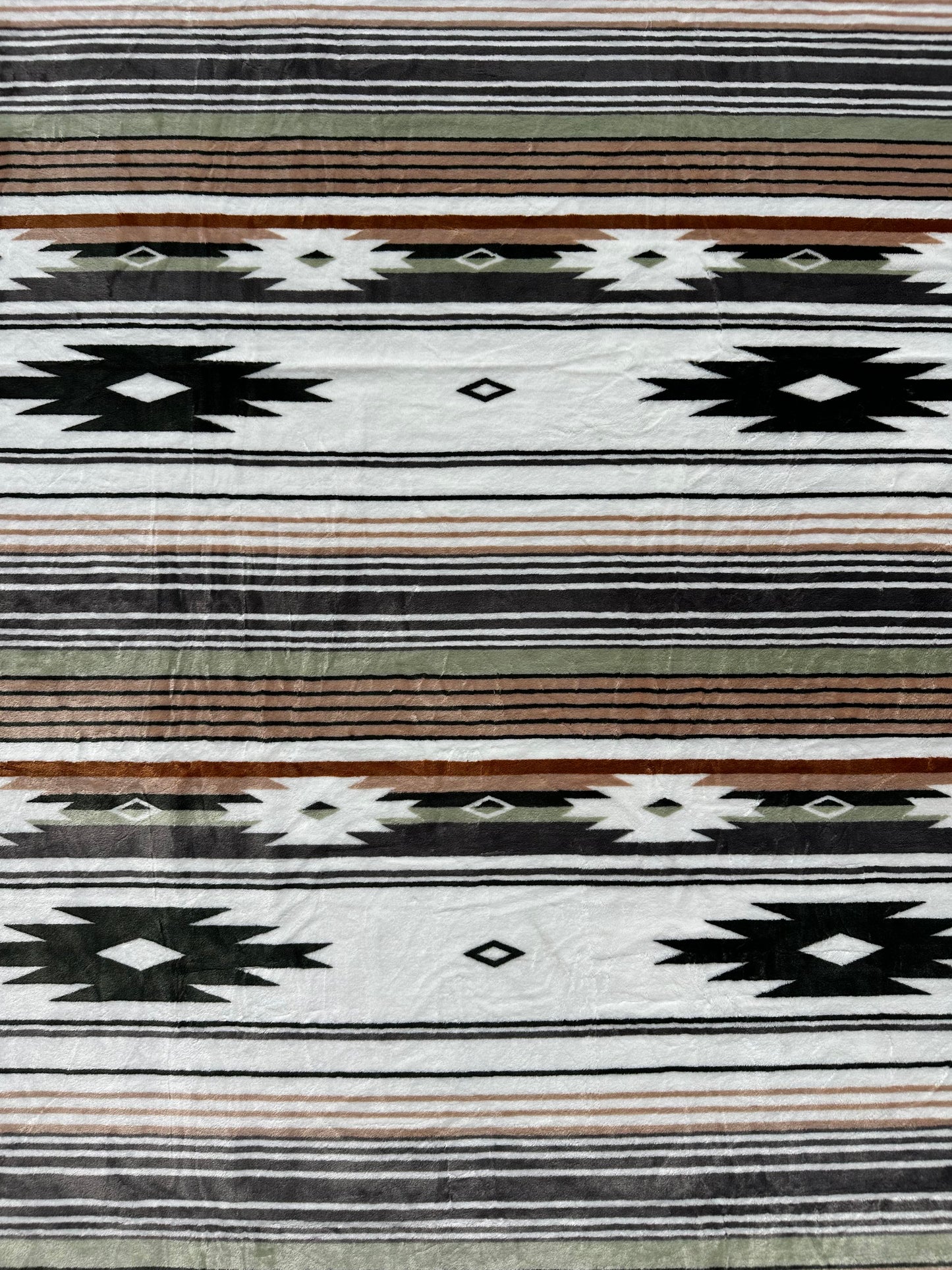 A39 - Gray & Green Southwest Atzec Flannel Blanket