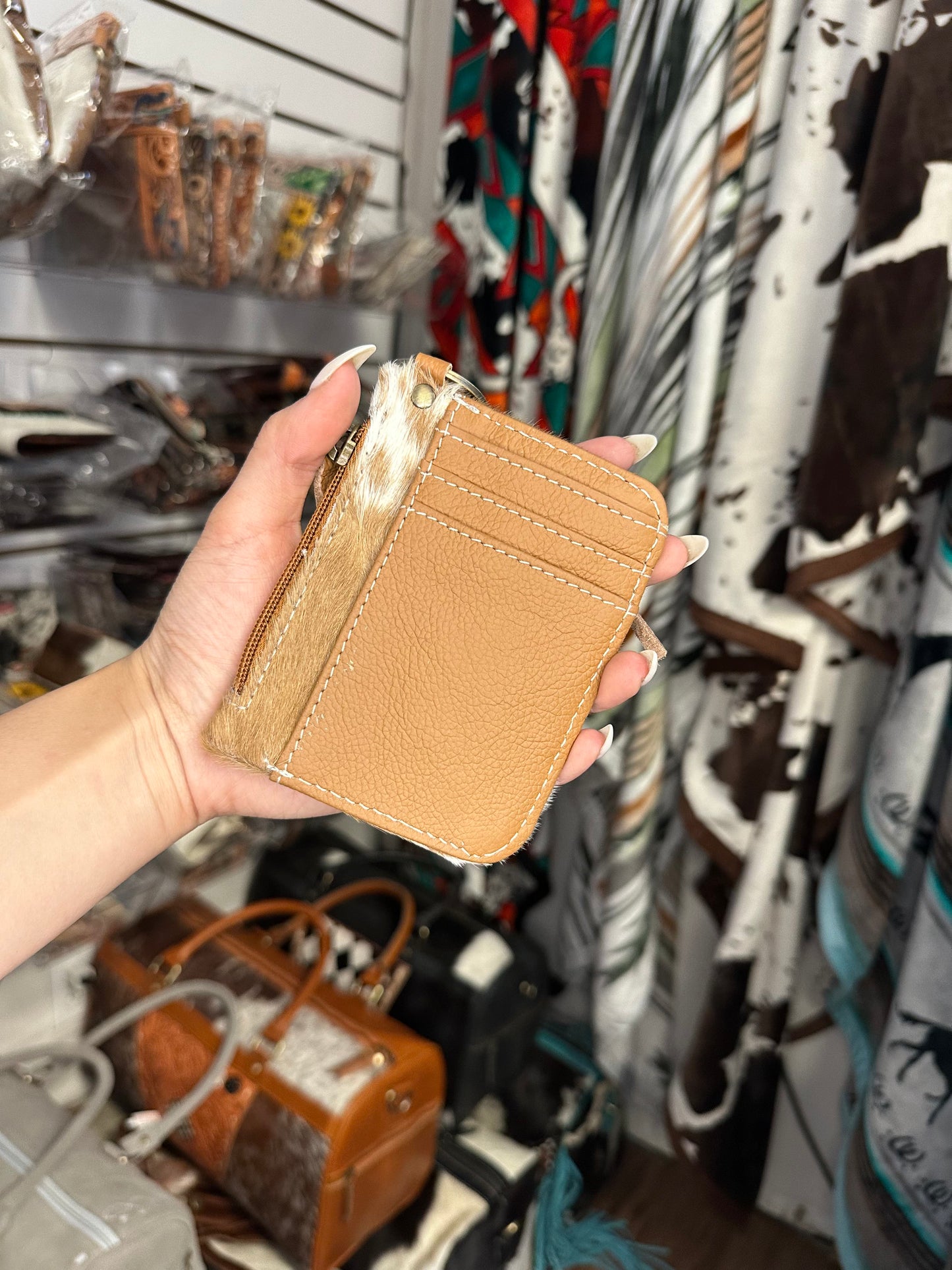 Genuine Western Cowhide Tooled Wallet & Tassel Charm