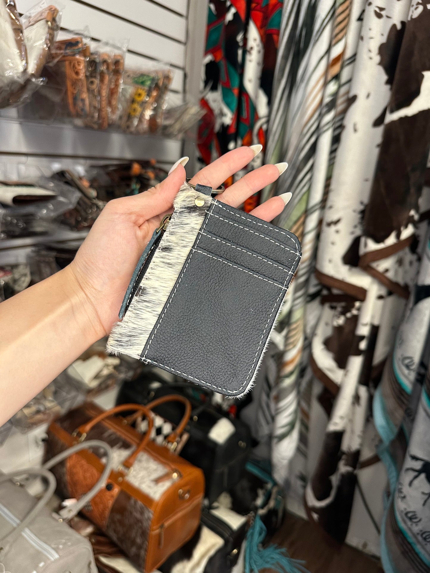 Genuine Western Cowhide Tooled Wallet & Tassel Charm