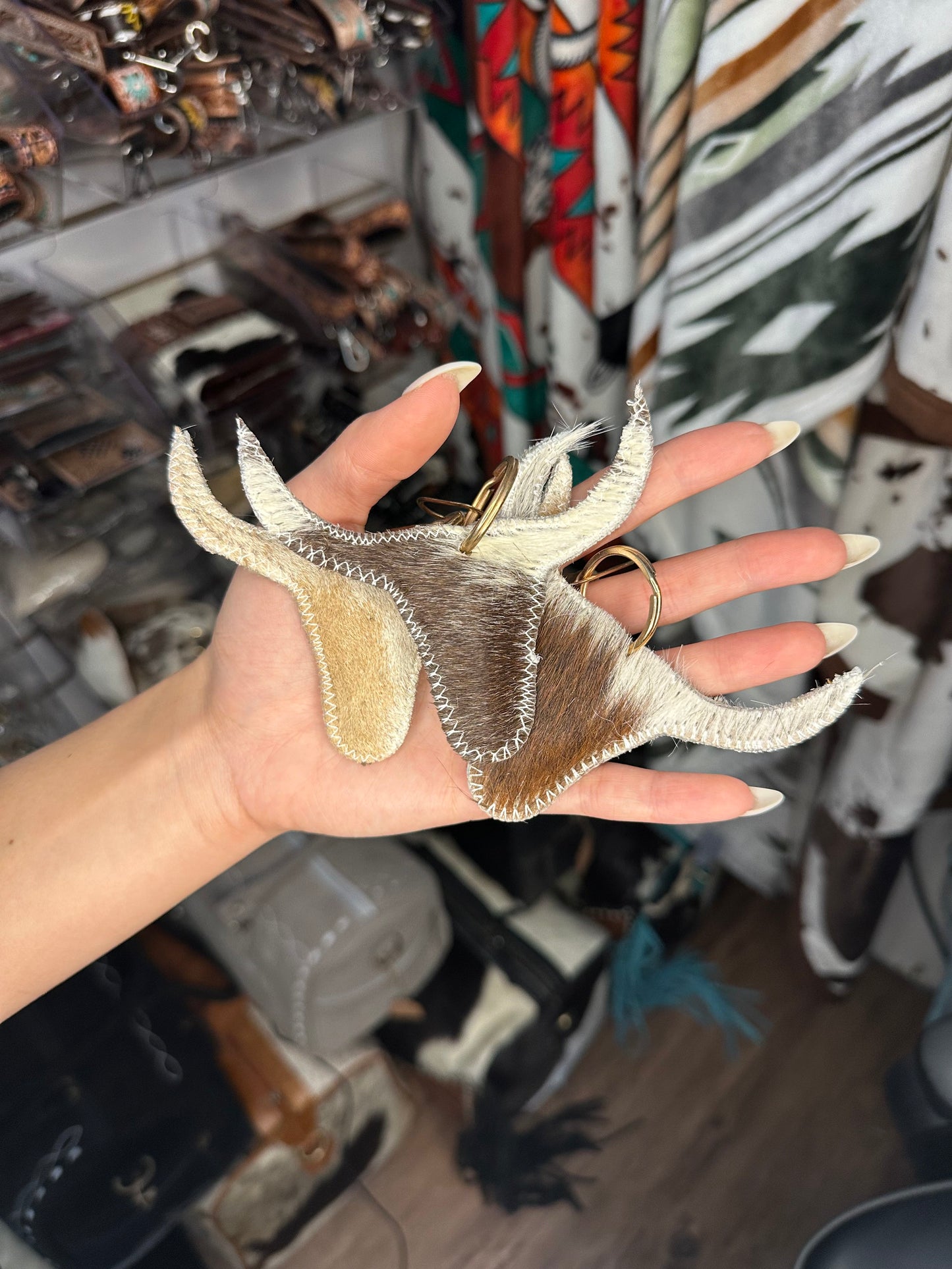 Genuine Cowhide Steer Keychain