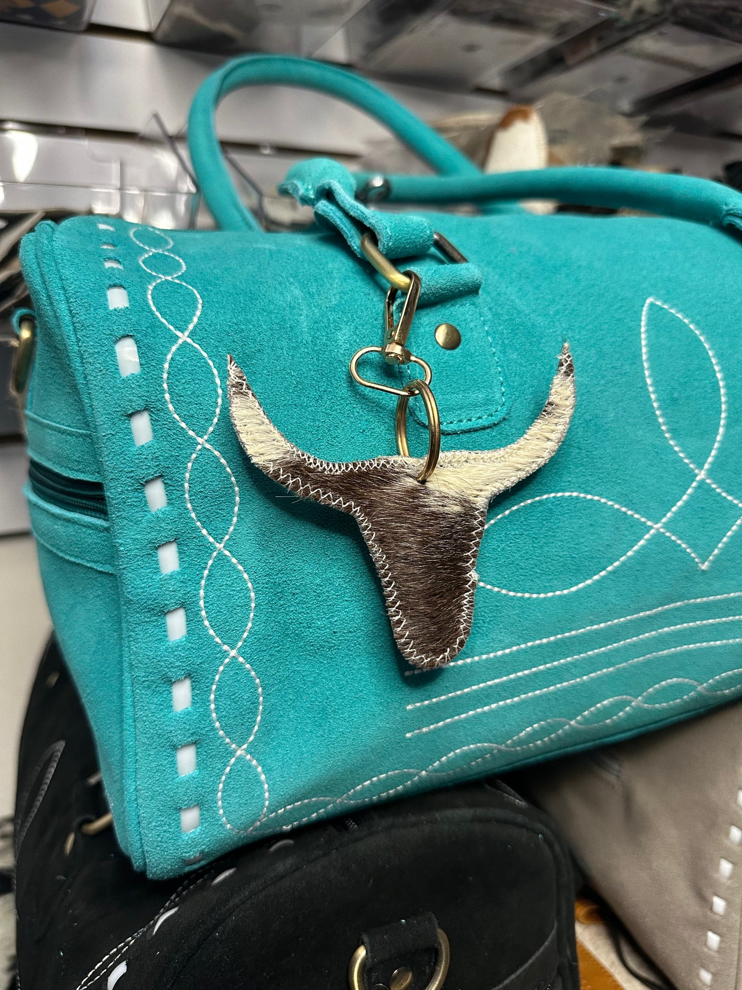 Genuine Cowhide Steer Keychain