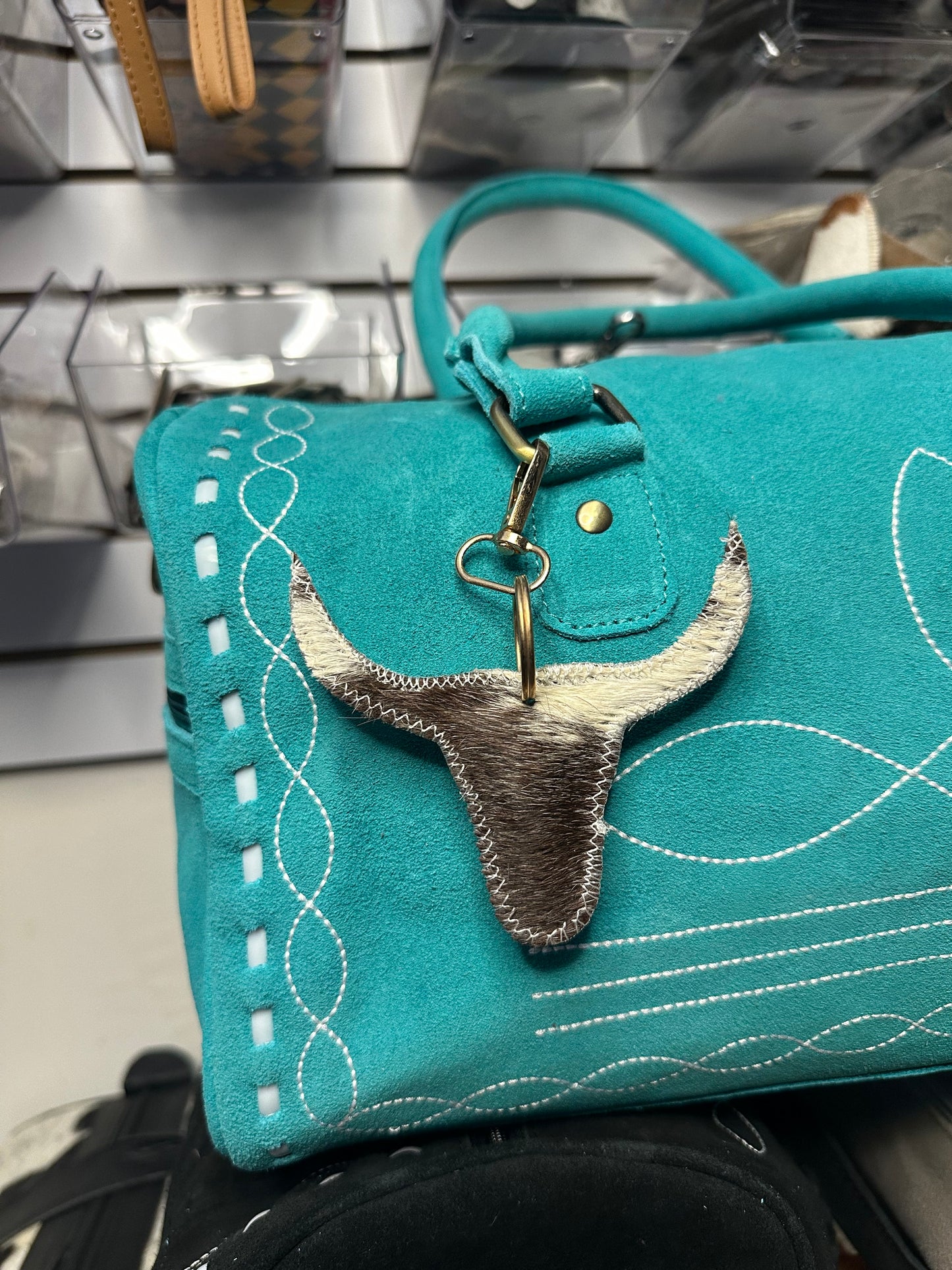 Genuine Cowhide Steer Keychain