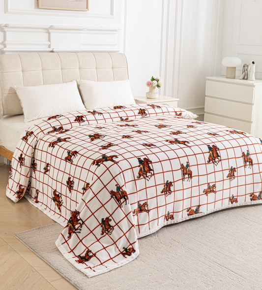 A62 - Checkered Cowboys Flannel Blanket