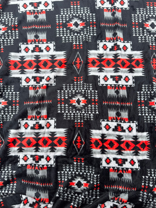 Black Southwest Aztec Twin Size Throw