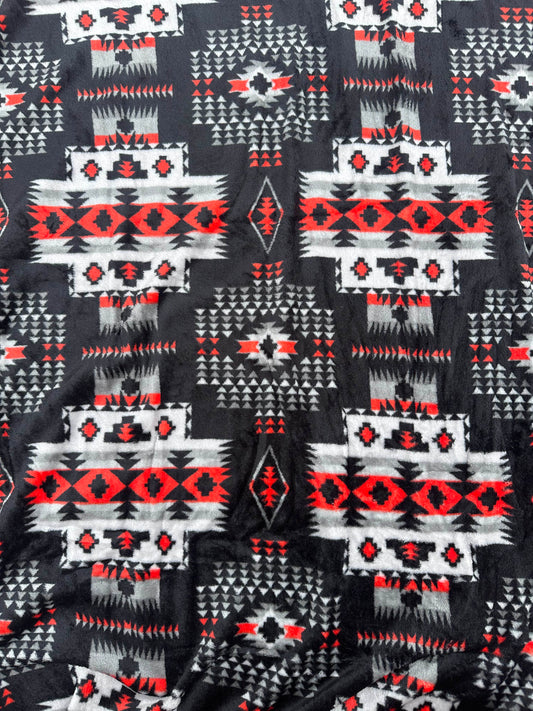 Black & Red Southwest Aztec Blanket