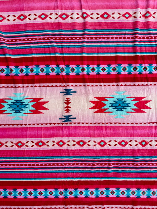 Pink Southwest Aztec Twin Size Throw