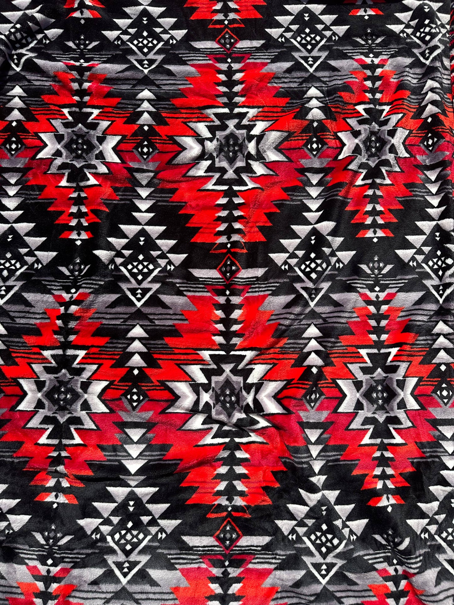 Black & Red Glitch Southwest Aztec Blanket