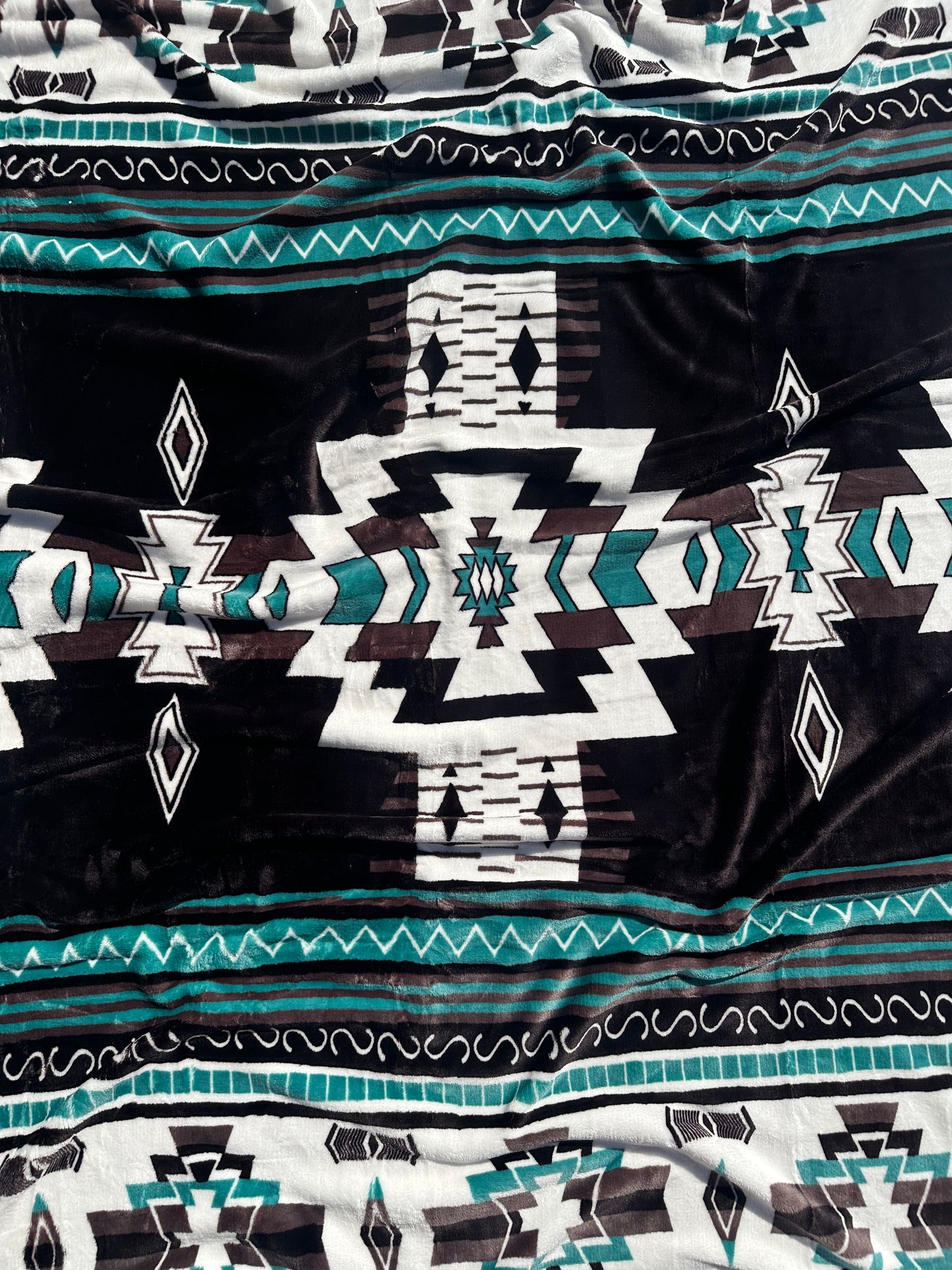 Green & Black Southwest Aztec Blanket