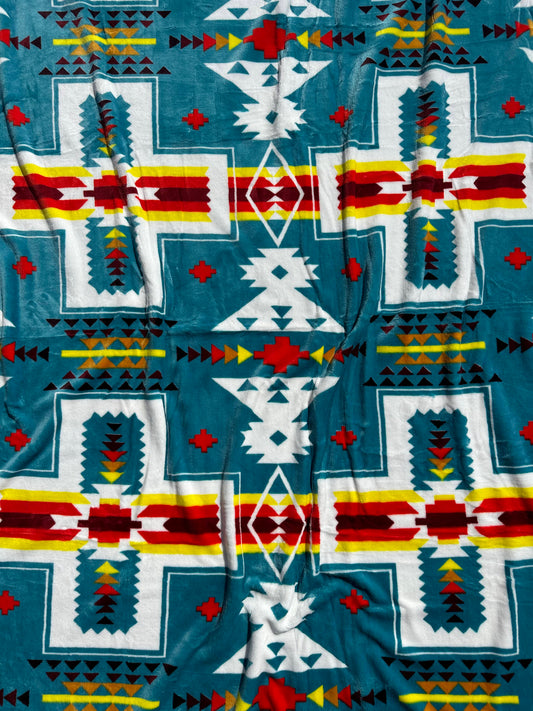 Teal Southwest Aztec Blanket