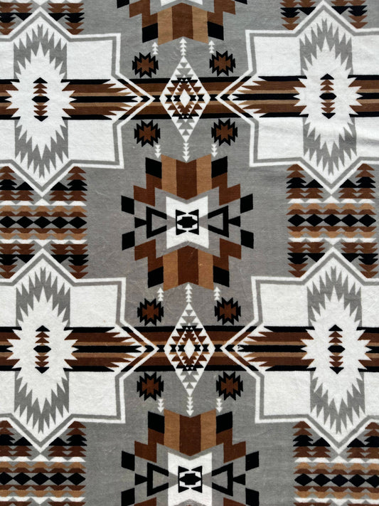 Brown Southwest Aztec Twin Flannel Blanket