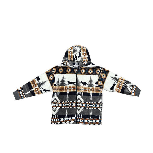 Wolf Southwest Aztec Blanket Jacket