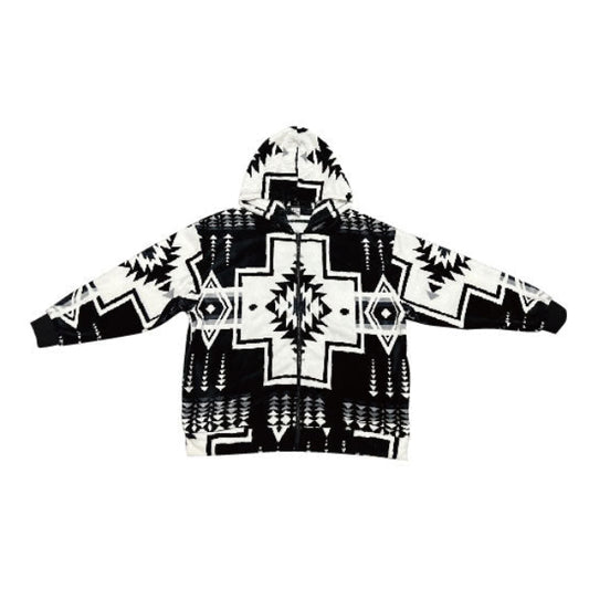 Black & White Southwest Aztec Blanket Jacket