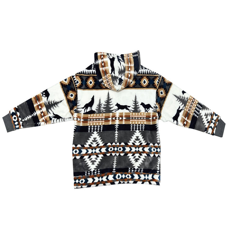Wolf Southwest Aztec Blanket Jacket