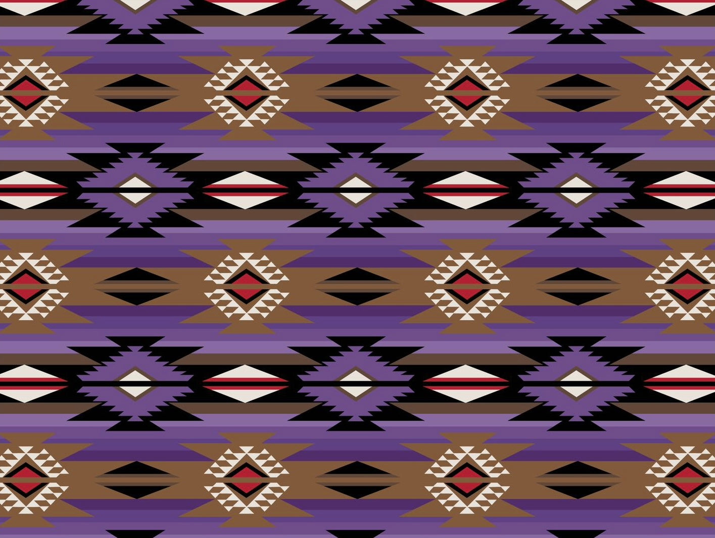 Purple Southwest Aztec Flannel Blanket